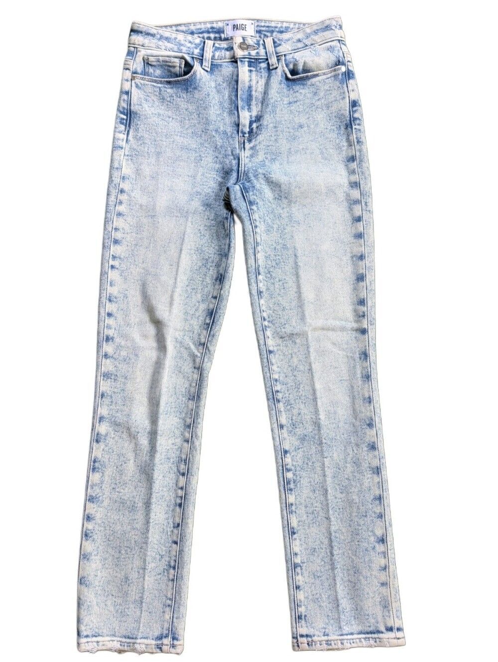 PAIGE Womens Acid Wash Blue Hoxton Slim Mid Rise Straight Leg Jeans Size 27